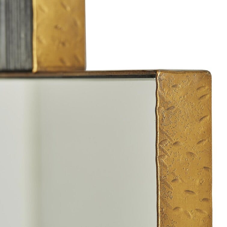 Lianna Gold Frame Black Marble Wall Mirror