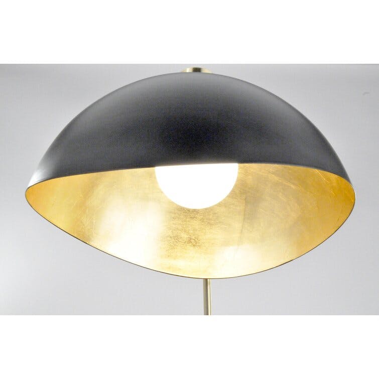NOVA of California 1011017WB Luna Bella Table Lamp, Matte Black Marble Shade, Modern, Contemporary, Task Lamp, for Desks, Work, Home Office, or Study Room Accent, Weathered Brass