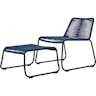 Theresa Outdoor Armless Lounge Chair with Ottoman
