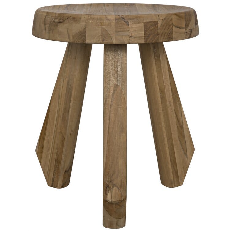 Svana 18.5" Natural Solid Wood Accent Stool