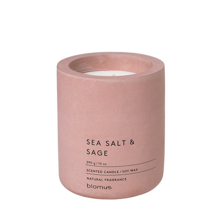Fraga Sea Salt and Sage Scented Jar Candle with Stone Holder
