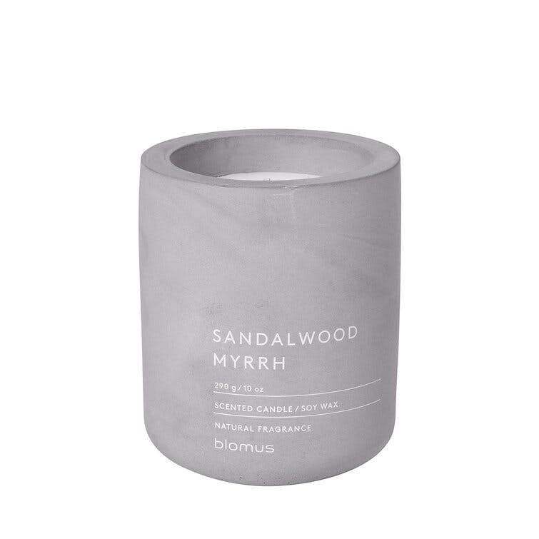 Fraga Sandalwood Myrrh Scented Jar Candle with Stone Holder