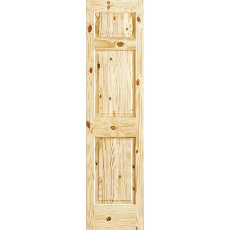 Traditional 80'' Solid Pine Wood Paneled Unfinished Door