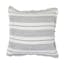 Laguna 20"x20" Charcoal Striped Linen Down Throw Pillow