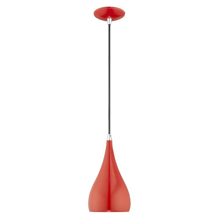 Schultz 1-Light Red Metal Dimmable Mini Pendant