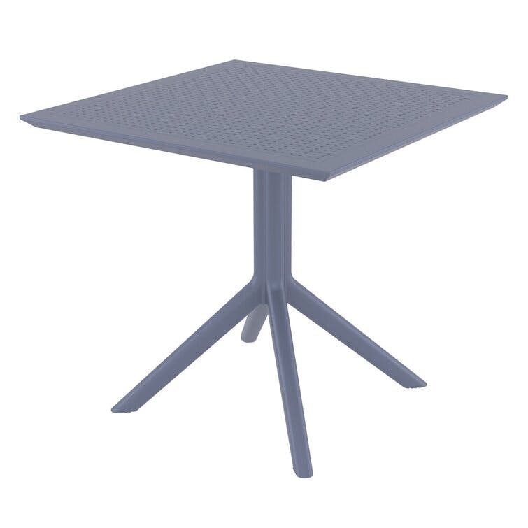 Farrah 31" Dark Gray Square Polypropylene Bistro Table