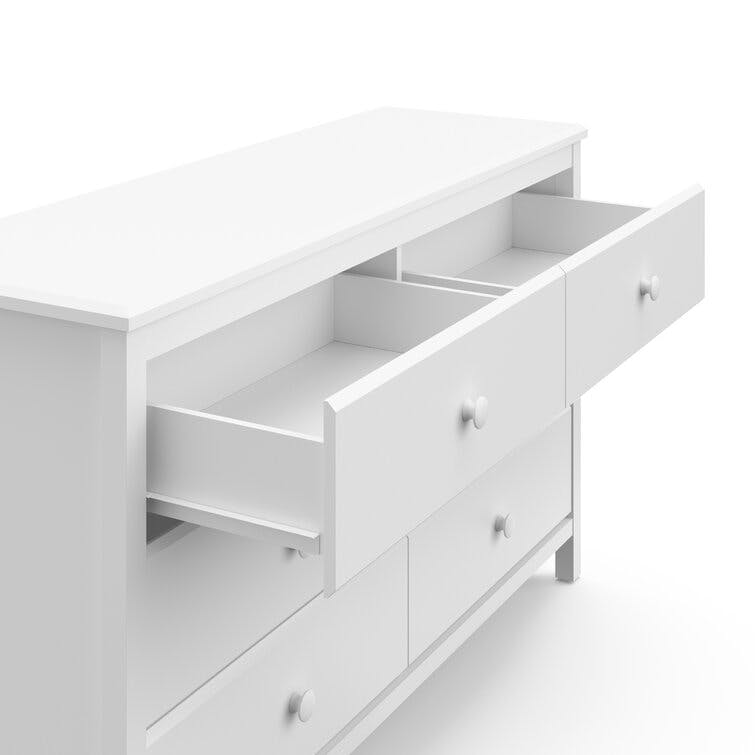 Alpine White 6-Drawer Nursery Dresser with Spacious Storage