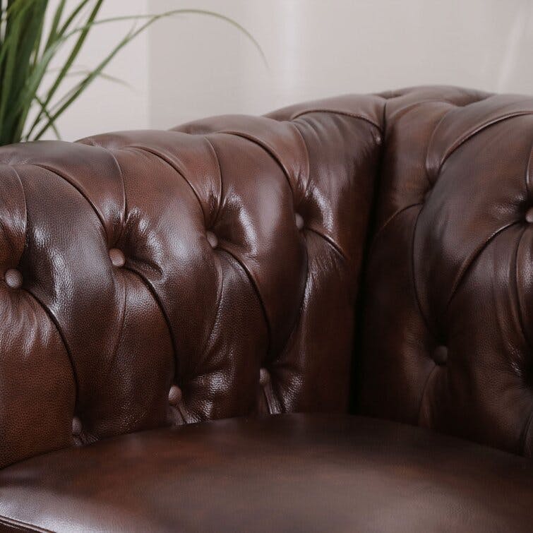 Ophelie Genuine Leather Chesterfield Chair