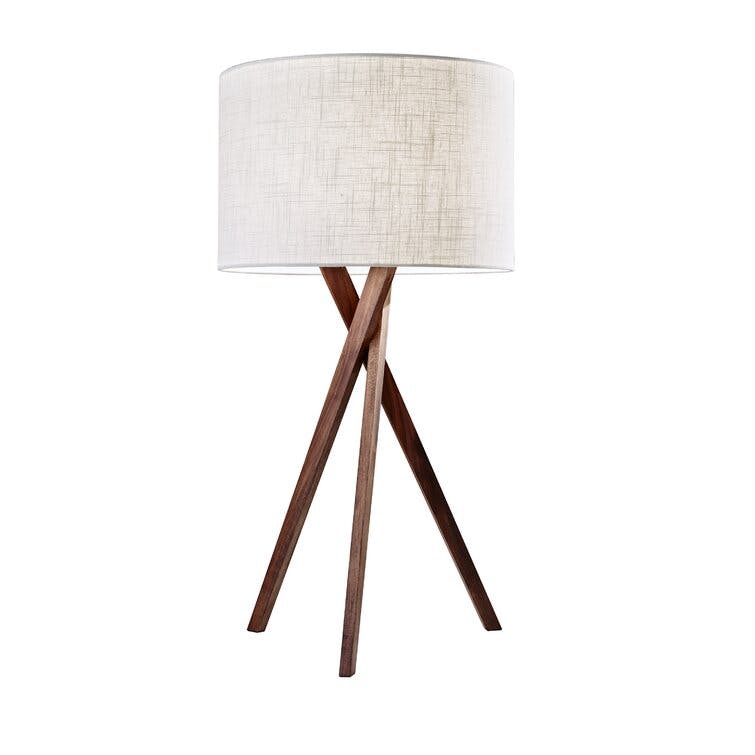 Harcourt 29.5" Light Walnut Solid Wood Tripod Lamp