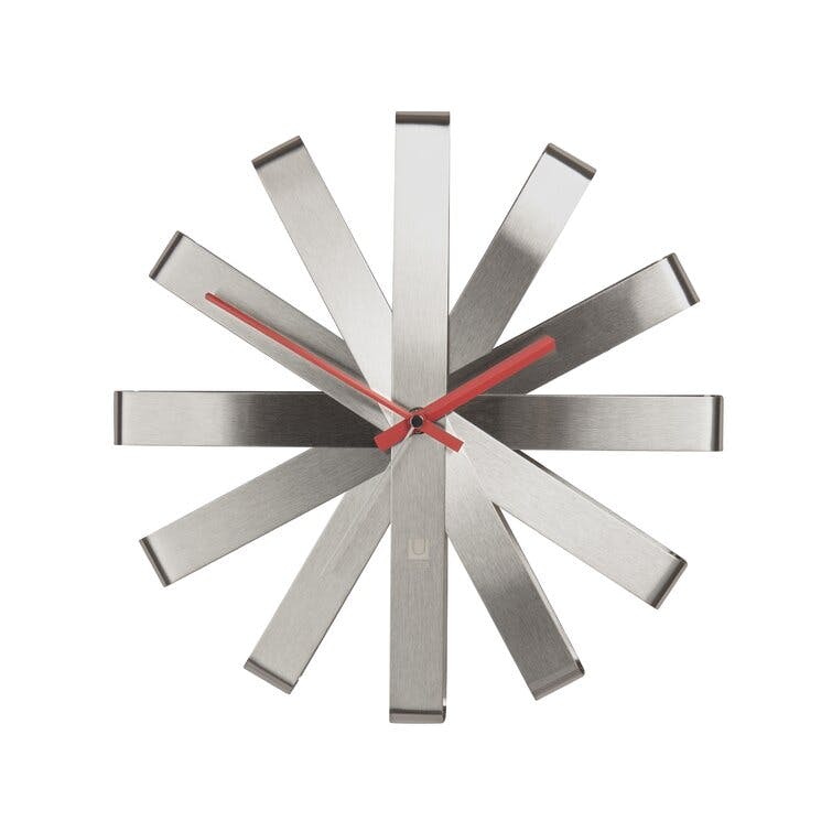 Ribbon 12" Stainless Steel Silent Wall Clock