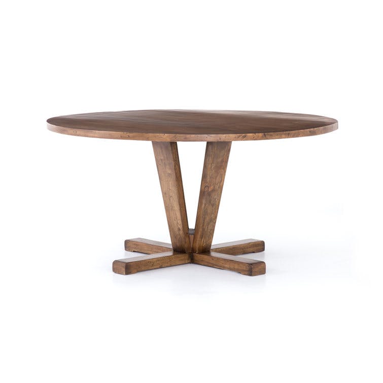 Camille 60"W Reclaimed Mango Wood Round Dining Table