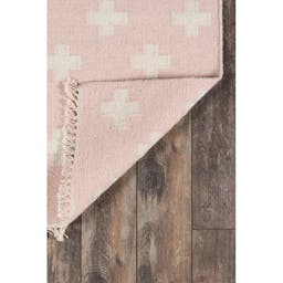Topanga Reversible Handwoven Flatweave Wool Pink/White Area Rug
