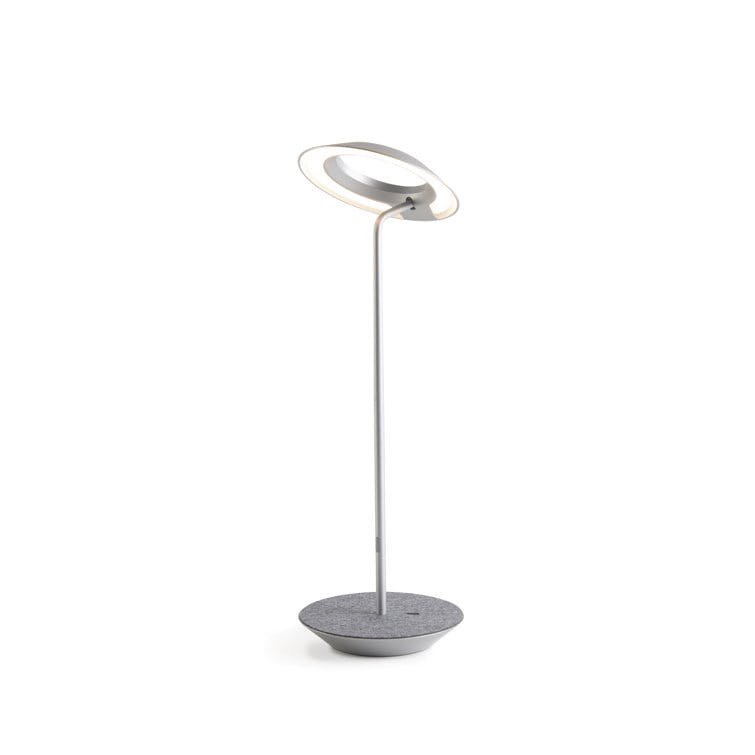 Royyo Silver Oxford Adjustable LED Desk Lamp with USB