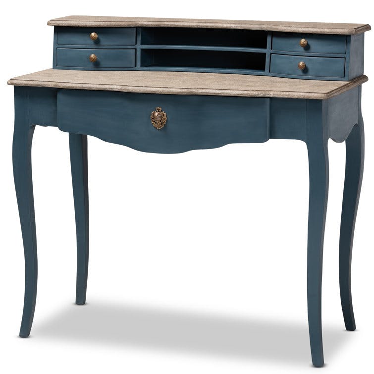 Celestine 39.5" Provincial Blue Spruce Finished Wood Writing Desk