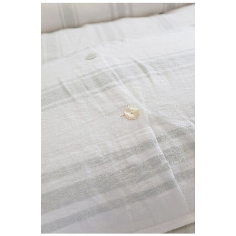 Jackson Linen Sham by Pom Pom at Home - White and Ocean / Standard