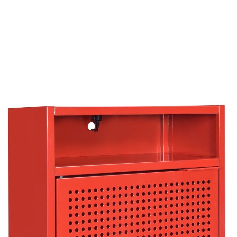 Gemma Nightstand with USB Port in Red
