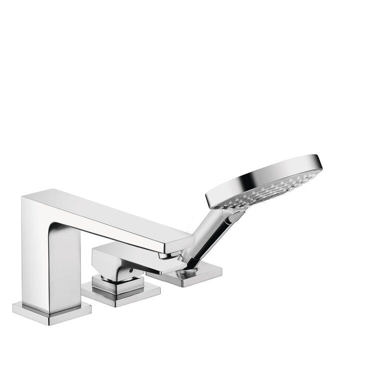 Metropol Single Handle Deck Mounted Roman Tub Faucet Trim with Diverter and Handshower
