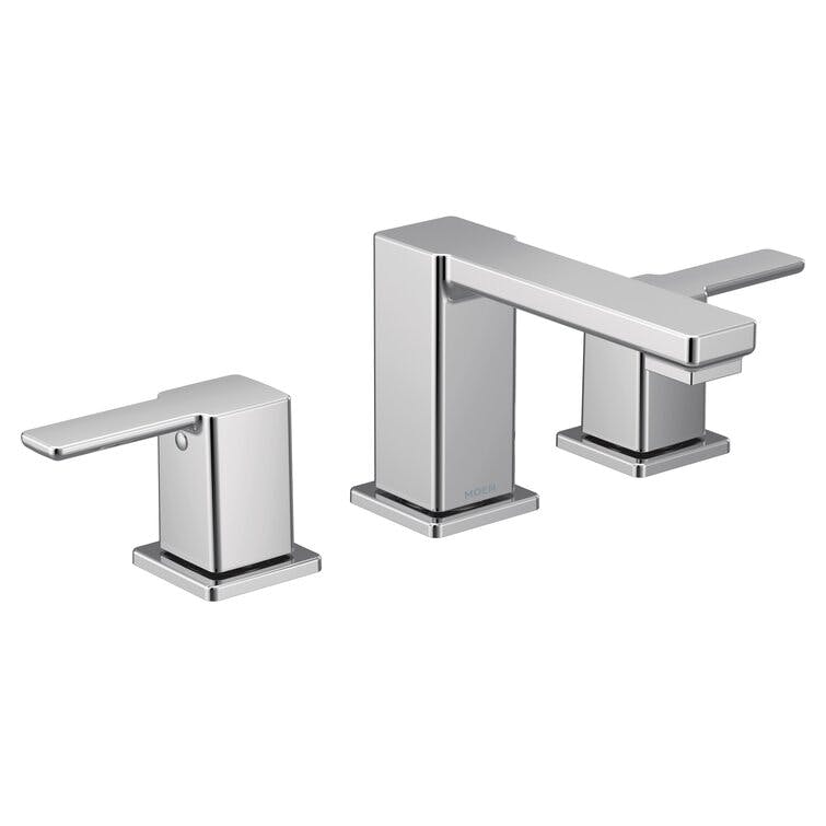 90 Degree Widespread Bathroom Faucet with Drain Assembly