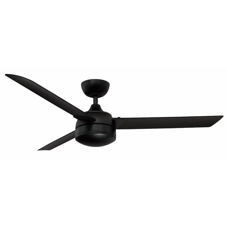Sleek Black 56" Xeno Wet Smart Ceiling Fan with LED Light