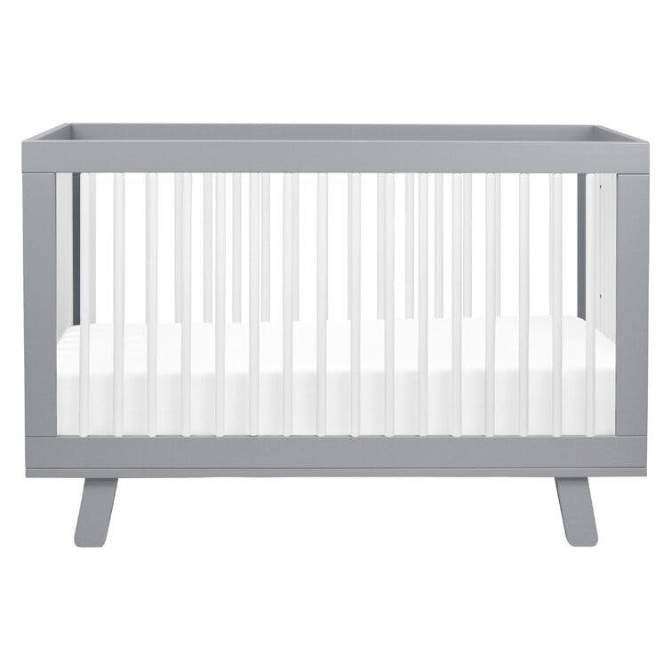 Hudson Grey and White Wood 3-in-1 Convertible Crib