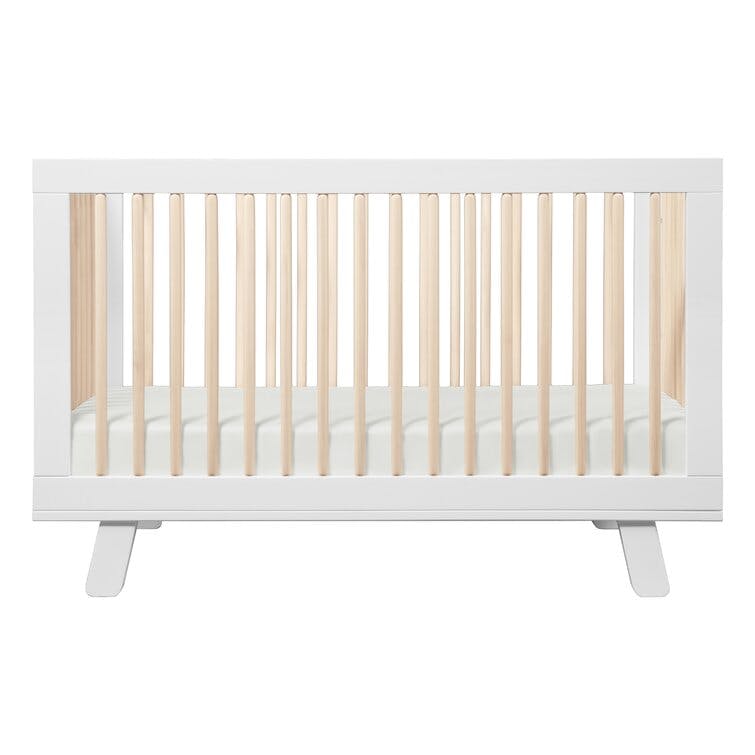 Hudson White and Washed Natural 3-in-1 Convertible Crib