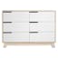 Hudson Modern Classic Washed Brown 6-Drawer Double Dresser
