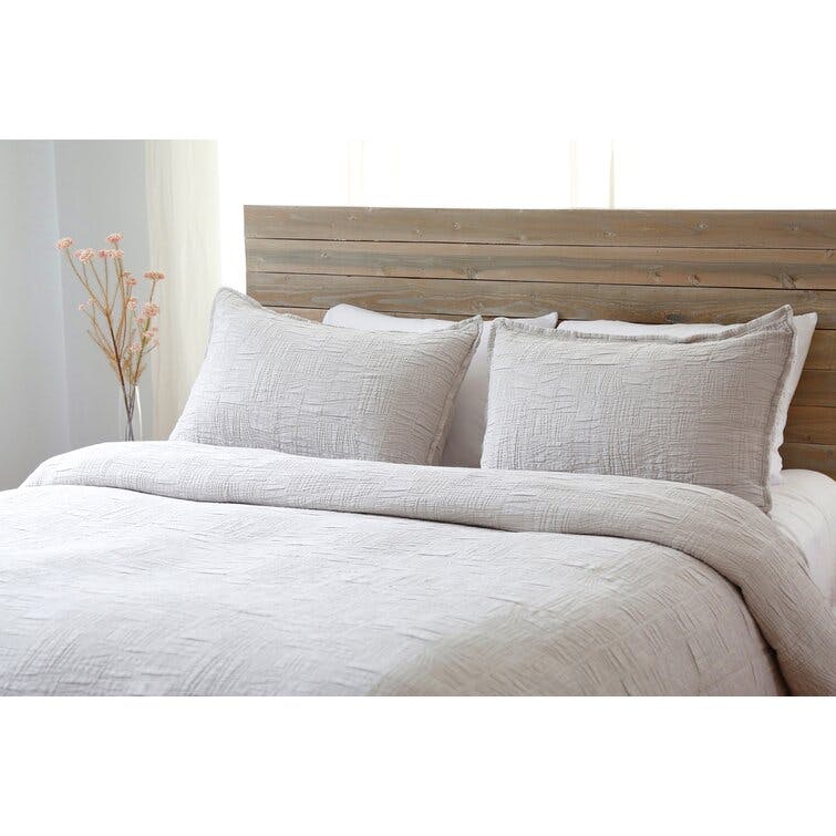 Harbour Cotton Matelasse Coverlet by Pom Pom at Home - Taupe / Twin