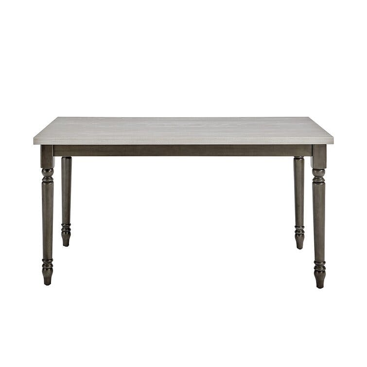 Bastion 59" Smokey White and Dark Gray Wood Dining Table