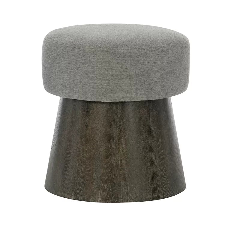 Casual Round 19.5'' Cerused Charcoal Upholstered Bench