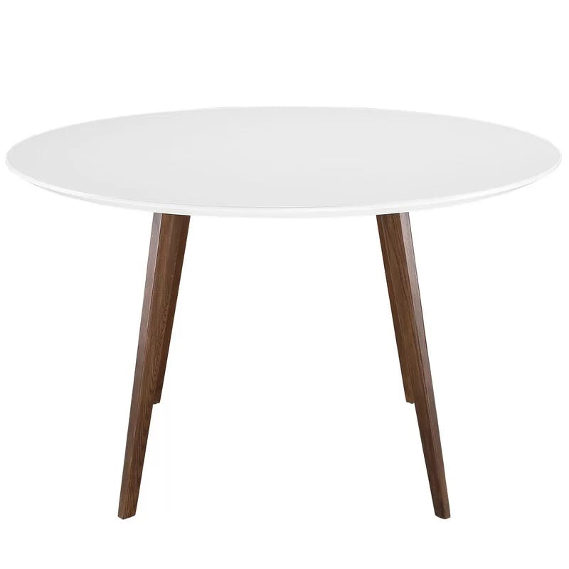 Canvas 47" White Round Ash Wood Dining Table