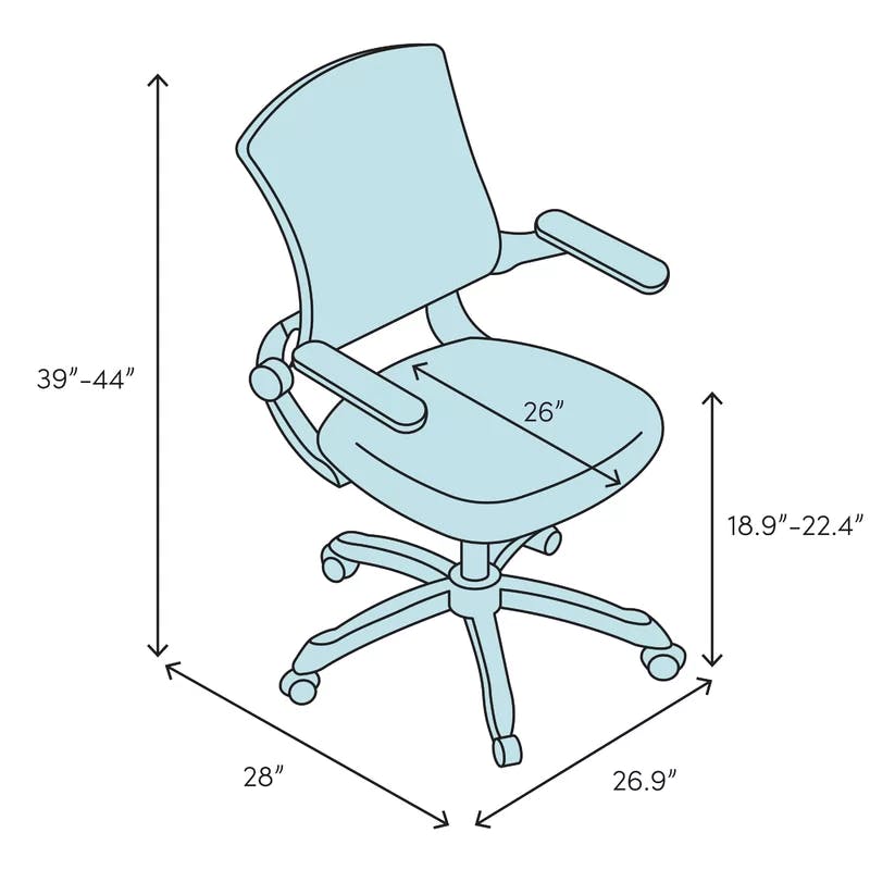 High-Back Blue Fabric Task Chair with Lumbar Support