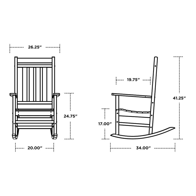 Plantation Style Mahogany 3-Piece Porch Rocking Chair Set