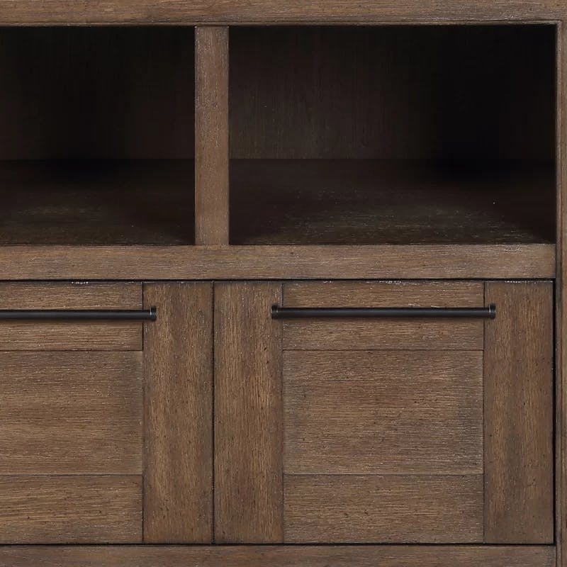 Arcadia Transitional 36" Brown Oak Veneer 2-Drawer File Cabinet