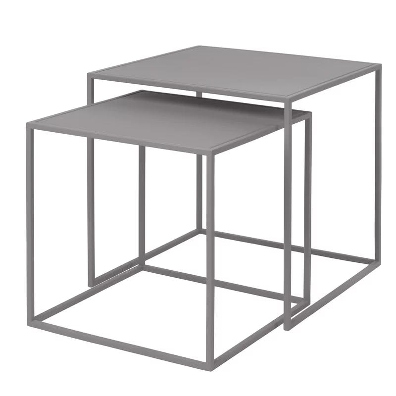 Fera Mourning Dove Nesting End Tables - Square Steel Set of 2