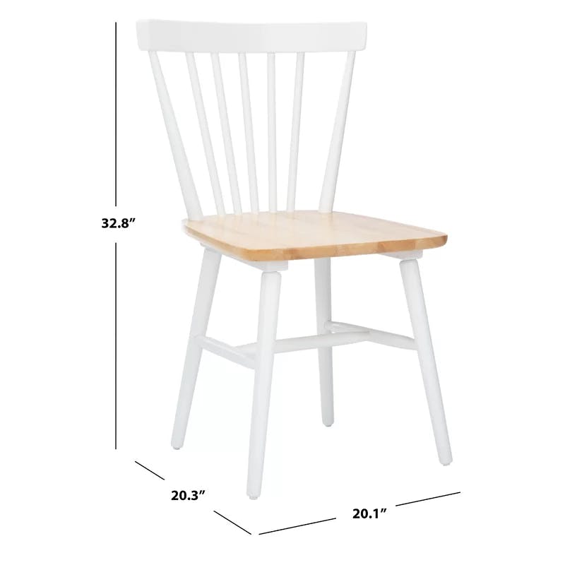 Winona Transitional White and Natural Wood Windsor Side Chair