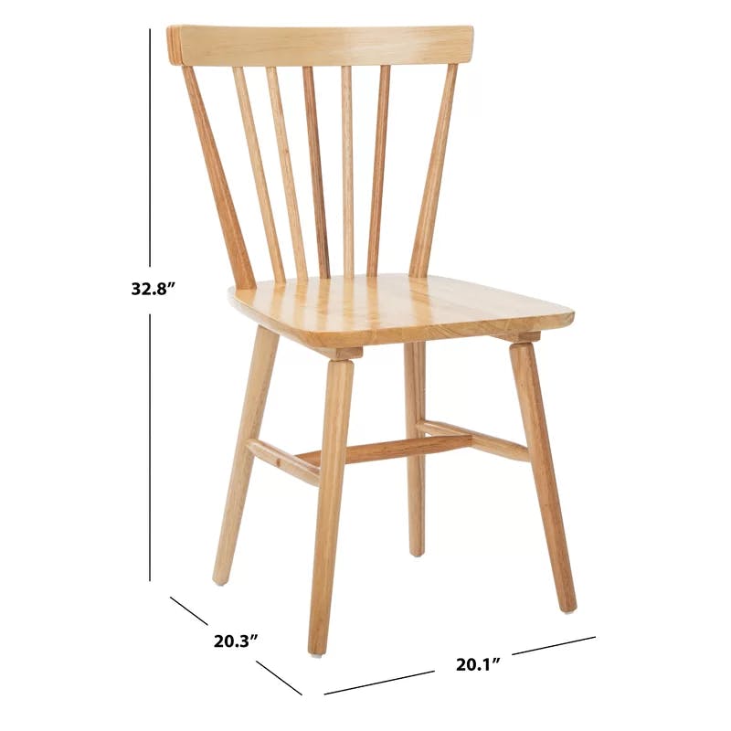 Winona Transitional Natural Brown Wood High Slat Dining Chair