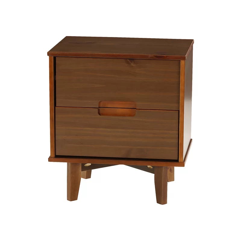 Classic Mid-Century Walnut 1-Drawer Solid Wood Nightstand