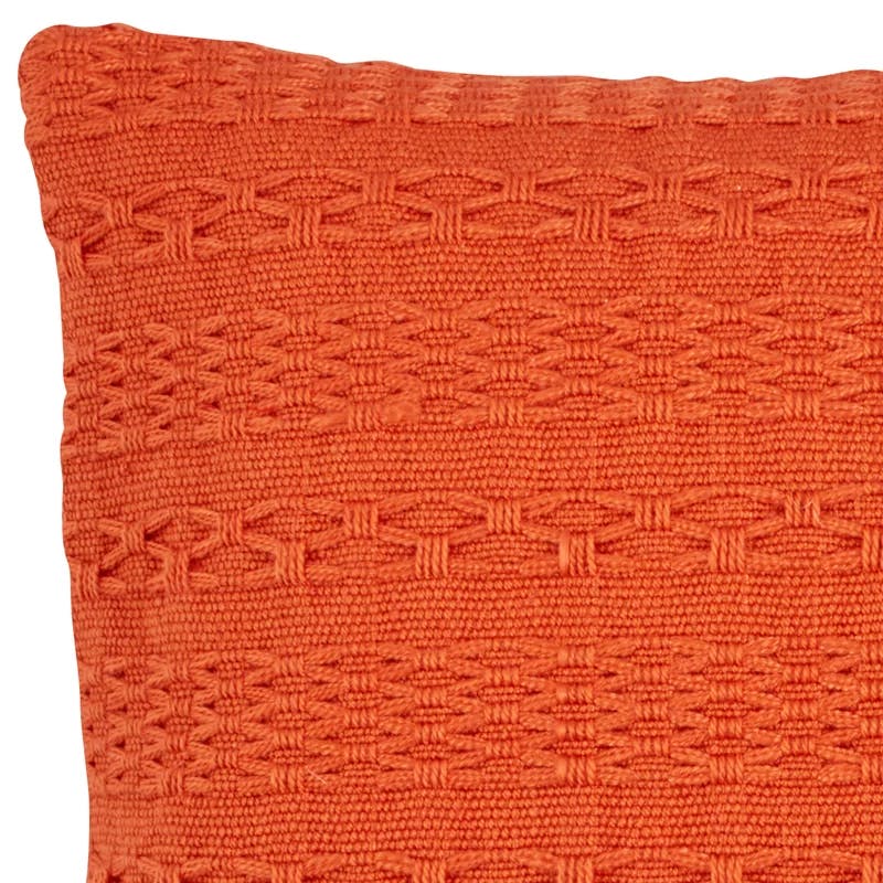 Island Essentials Cross Weave 18" Square Throw Pillow in Orange