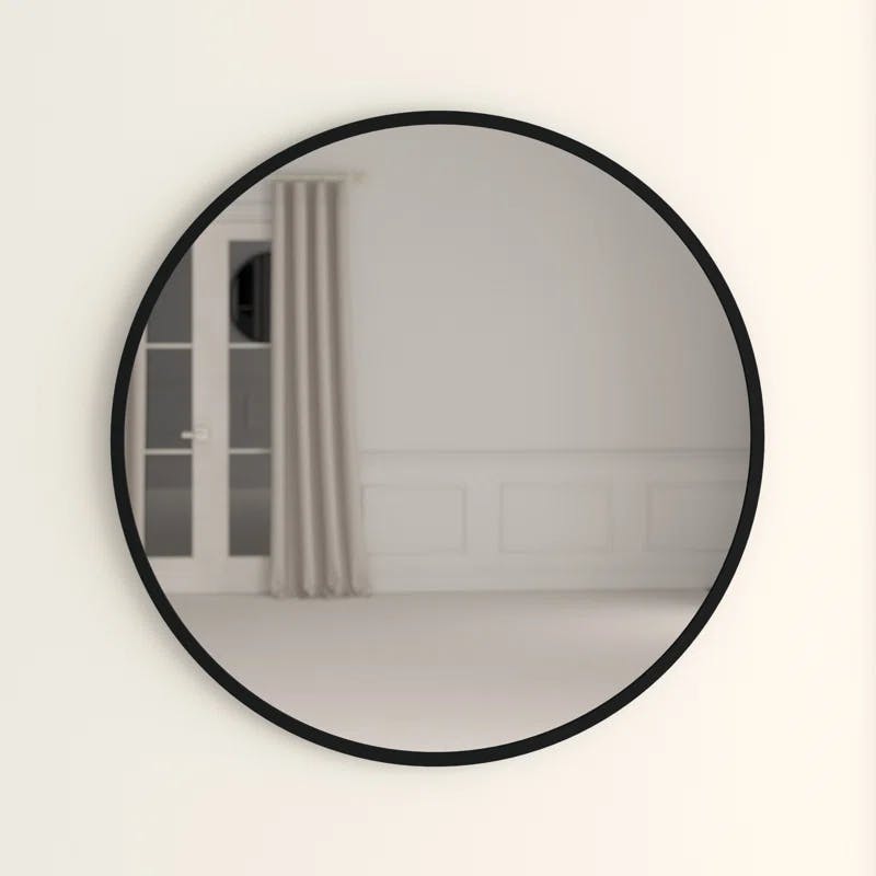 Umbra Hub 20" Industrial Black Rubber Round Wall Mirror