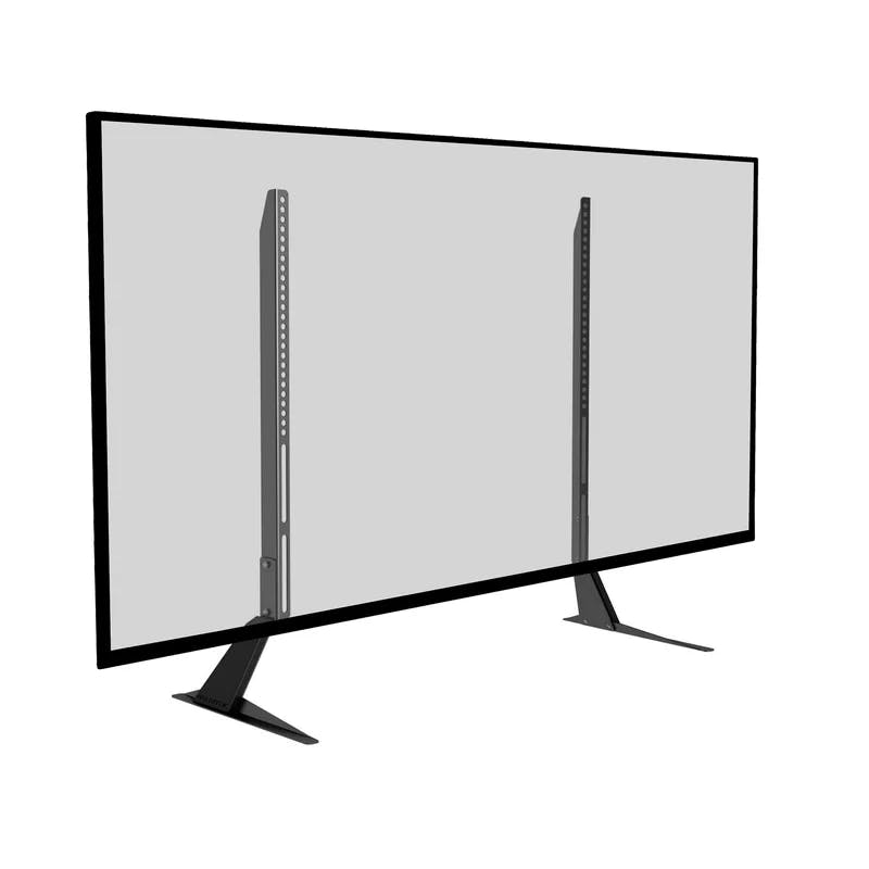 Elevate 14" Black Steel Adjustable Tabletop TV Stand with Cabinet