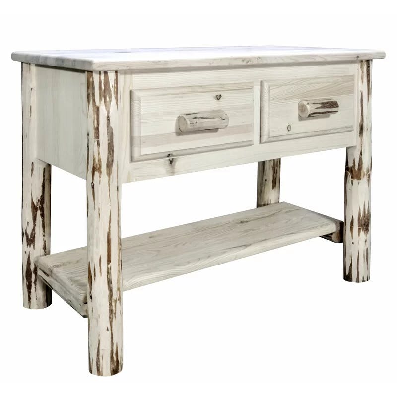 Montana Heritage 42" Natural Pine Console Table with Storage