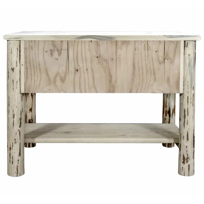 Montana Heritage 42" Natural Pine Console Table with Storage