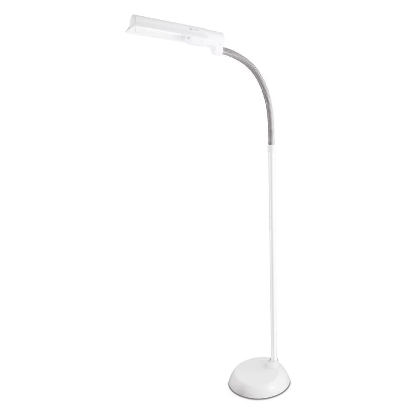 Adjustable WingShade 24" White Floor Lamp with Flexible Neck