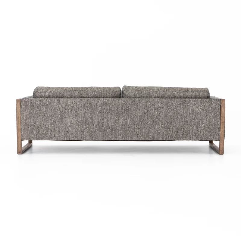 Arden Charcoal 97" Track Arm Sofa with Distressed Natural Frame