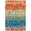 Abstract Spectrum Hand-Knotted Wool Rug, 5' x 8', Blue/Red/Yellow