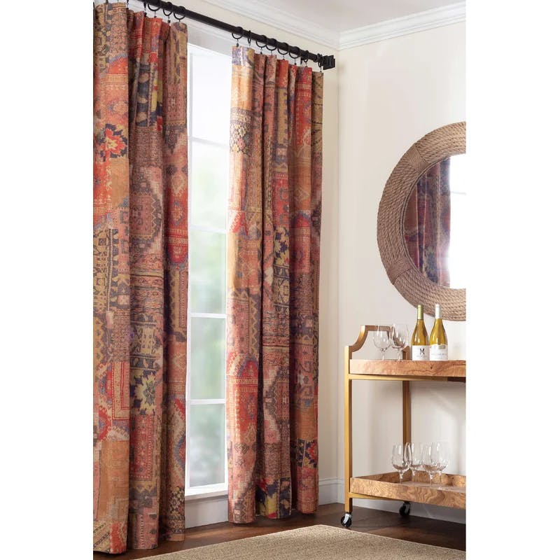 Anatolia Luxe Linen 50" x 108" Room-Darkening Pleated Curtain Panel