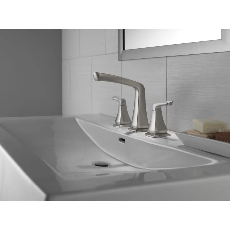 Vesna 3-Hole Widespread Nickel Bathroom Faucet with Drain Assembly