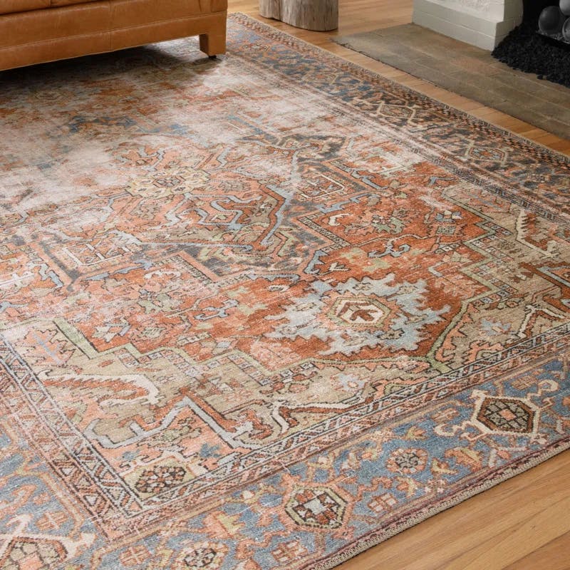 Terracotta Sky Traditional Trellis 7'6" x 9'6" Hand-knotted Area Rug