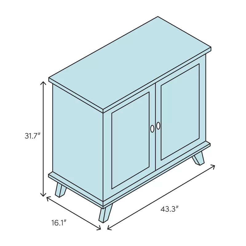 Elegant Dark Walnut Geometric 43" Storage Cabinet