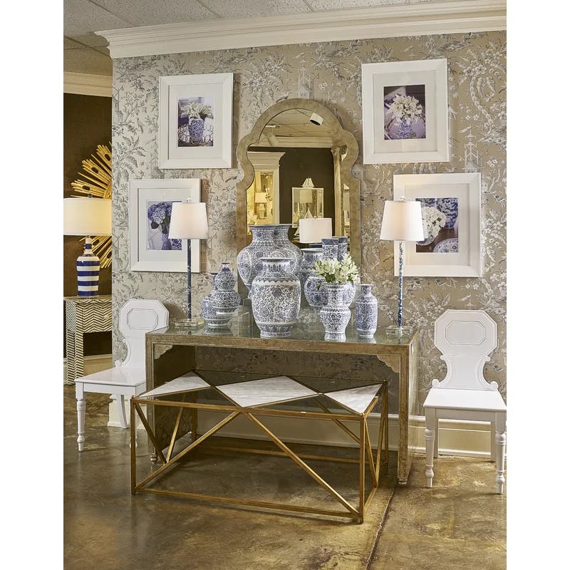 Chelsea House Hong Kong Antique Gold & Silver Leaf Wood Coffee Table